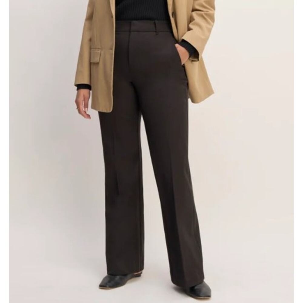Everlane Bi-Stretch Flare Pants Black Sz 14 NWT